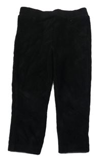 Černé žebrované sametové tregíny 