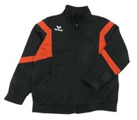 Černo-červená sportovní funkční propínací mikina s logem erima