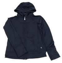 Tmavomodrá melírovaná športová prepínaci mikina s kapucňou