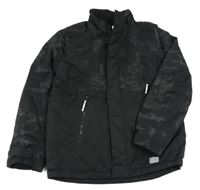 Černá vzorovaná šusťáková zateplená bunda H&M