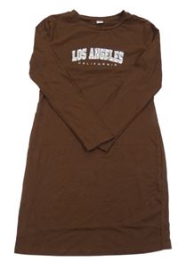 Hnědé šaty s nápisem Shein