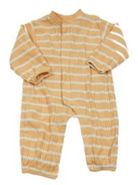 Meruňkový pruhovaný žebrovaný overal Ergee