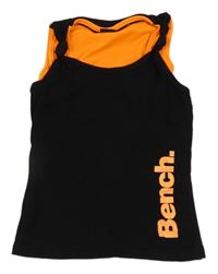 Černo-oranžový sportovní top s logem bench