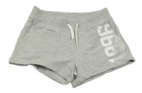 Šedé melírované teplákové kraťasy s číslem H&M