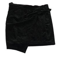 Čierna zamatová elastická sukňa shein