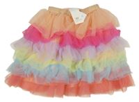 Nové - barevná tylová vrstvená sukně Next