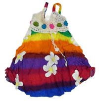 Nové - barevný top s háčkovanými prvky a květy 