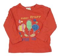 Červené triko s lízátky Papagino