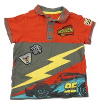 Červeno-sivé polo tričko s Cars Disney