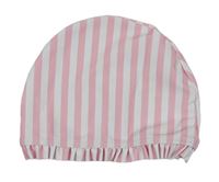 Ružovo-biela pruhovaná koupací čapica