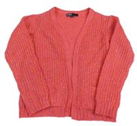 Ružový trblietavý svetrový cardigan