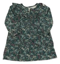 Tmavozelené květované šaty s volánky George