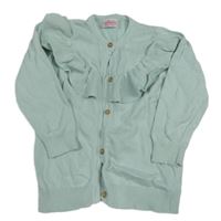 Svetlomodrý prepínaci sveter s volánikom