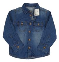 Nové - Tmavomodrá rifľová košeľa C&A