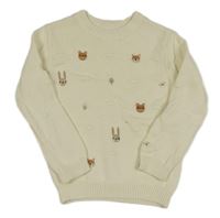 Smetanový svetr se zvířátky Nutmeg