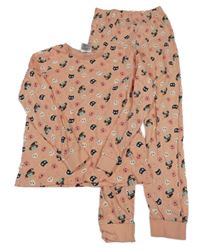 Růžové pyžamo s dýněmi a lebkami Pocopiano