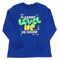 Nové - Tmavomodré triko s nápisy Next