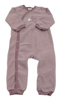 Fialový fleecový overal se zvířátky Ergee