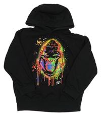 Černá mikina s opicí a kapucí Next