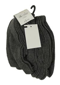 Nové - 5 set - 5x Šedé podkolenky se srdíčky George vel.