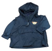 Tmavomodrá šusťáková jarní bunda s opičkou a kapucí Next