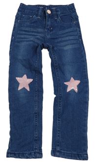 Tmavomodré podšité skinny rifle s hviezdami Kiki&Koko