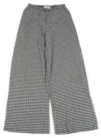 Čierno-biele kockované palazzo nohavice H&M