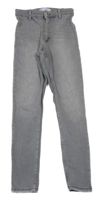 Sivé elastické skinny rifle Zara