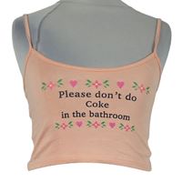 Dámsky ružový crop top s nápisom