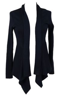 Dámsky tmavomodrý rebrovaný svetrový cardigán zn. 89&Madison