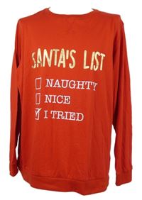 Nové - Pánske červené vianočné tričko s nápismi Dunnes