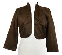 Dámské hnědé semišové bolerko 