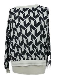 Dámská bílo-černá vzorovaná šifonová halenka 