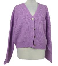 Dámsky lila melírovaný prepínaci crop oversized sveter Primark