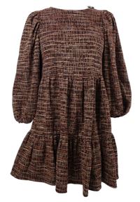 Dámská červeno-vínová vzorovaná pletená šatová tunika MNG 