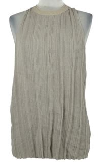 Dámsky béžový úpletový plisovaný top COS