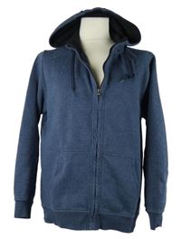 Pánská tmavomodrá propínací mikina s kapucí 