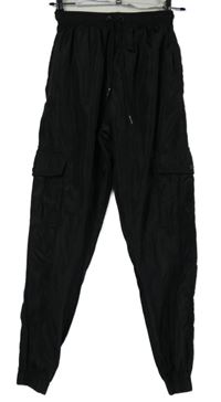 Dámske čierne šušťákové cargo nohavice s vreckami Rising