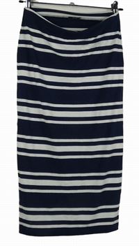 Dámska tmavomodro-biela pruhovaná midi elastická sukňa F&F