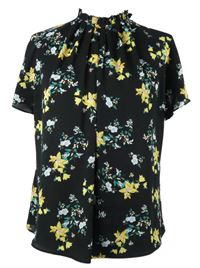 Dámská černá květovaná halenka Primark 