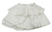 Biela sukňa s madeirou Matalan