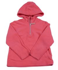 Neónově ružová fleecová funkčná mikina s kapucňou Mountain Warehouse