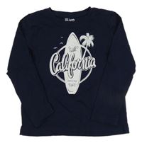 Tmavomodré triko s potiskem Alive