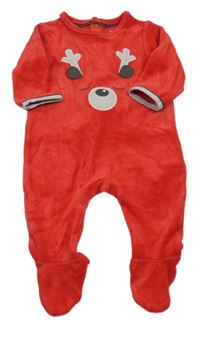 Červený zamatový overal so sobom Obaibi