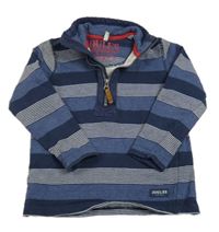 Tmavomodro-biela pruhovaná mikina Joules