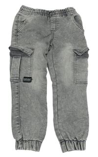 Šedé teplákové cuff rifle s kapsami Little kids