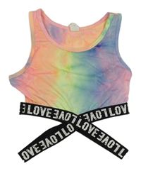 Barevný crop top s nápisy Shein