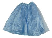 -Kockovaným svetlomodrá saténovo/tylová sukňa