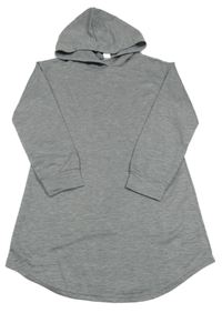 Šedé teplákové lehké šaty s kapucí Shein