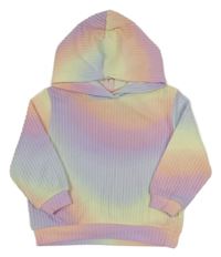 Farebná rebrovaná úpletová mikina s kapucňou H&M